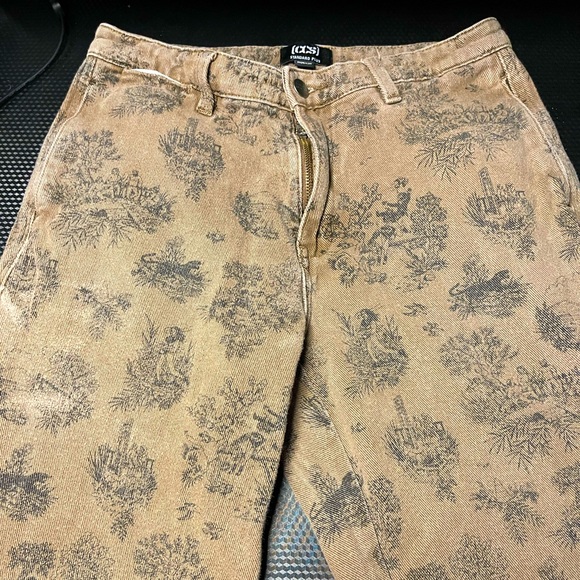 brown with black pattern ccs skate pants men’s W29/L30 - Picture 1 of 3